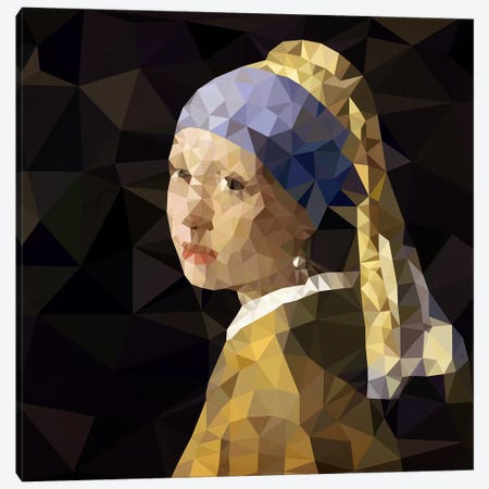 Girl With Pearl Earring Derezzed Canvas Print #DMS1} by 5by5collective Canvas Art Print