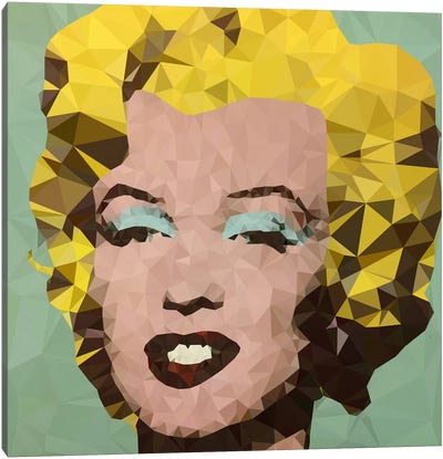 Turquoise Marilyn Derezzed Canvas Art Print - Masters Derezzed
