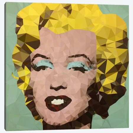 Turquoise Marilyn Derezzed Canvas Print #DMS5} by 5by5collective Canvas Art