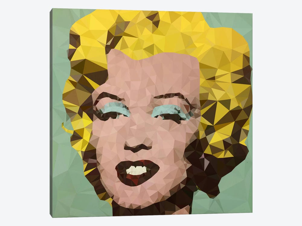 Turquoise Marilyn Derezzed 1-piece Canvas Wall Art