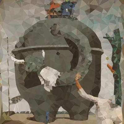 The Elephant Derezzed by 5by5collective art print