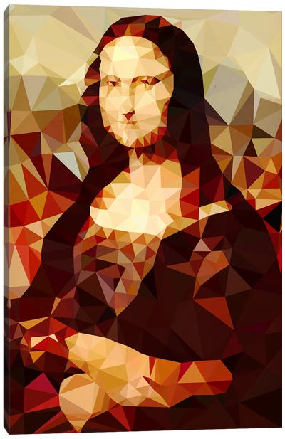 Mona Lisa Derezzed Canvas Art Print - Mona Lisa Reimagined