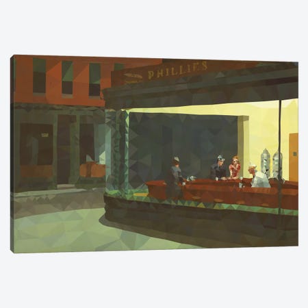 Nighthawks Derezzed Canvas Print #DMS9} by 5by5collective Art Print