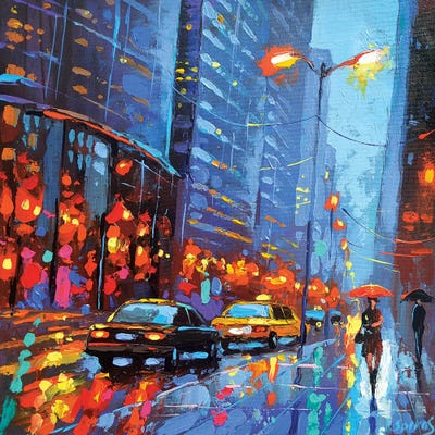 Lights Of Avenue by Dmitry Spiros framed canvas print