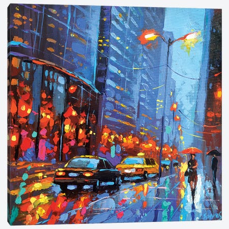 Lights Of Avenue Canvas Print #DMT100} by Dmitry Spiros Canvas Print