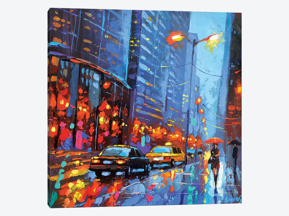 Lights Of Avenue by Dmitry Spiros 1-piece Canvas Art Print