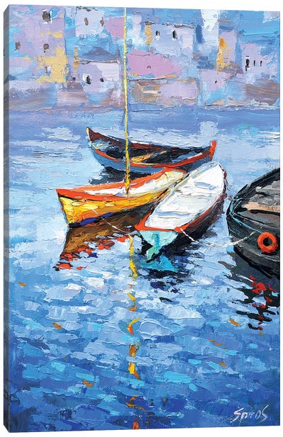 Lonely Boats Canvas Art Print - Dmitry Spiros