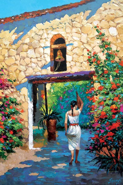 Mexican Girl With Jug by Dmitry Spiros framed canvas print