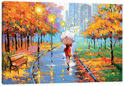 Autumn In The Big City II Canvas Art Print - Rain Inspired