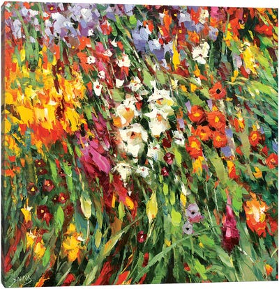 Mosaic Flowers I Canvas Art Print - Artists Like Monet