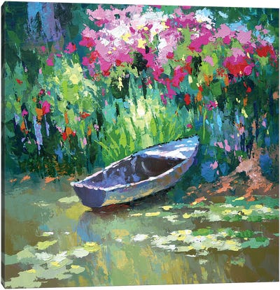 Old Pond Canvas Art Print - Water Lilies Collection
