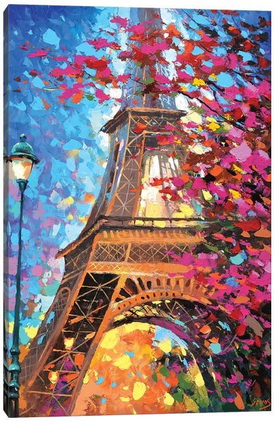 Paris Autumn Canvas Art Print - Famous Buildings & Towers