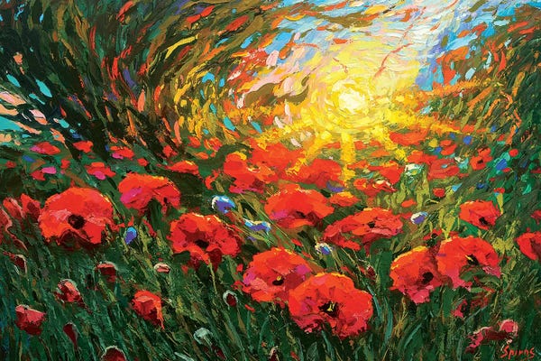 Dmitry Spiros: Poppies At Sunset by Dmitry Spiros