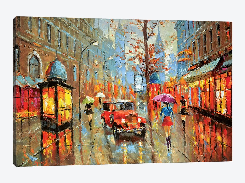 Rainy Boulevard by Dmitry Spiros 1-piece Canvas Art