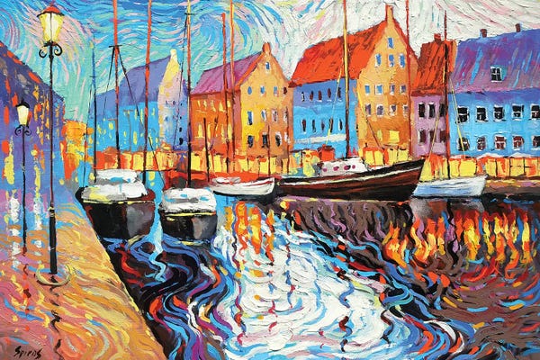 Dmitry Spiros: Rainy Night I by Dmitry Spiros