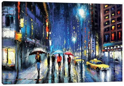 Rainy Night II Canvas Art Print - Night Sky Art