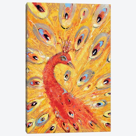 Red Peacock Canvas Print #DMT150} by Dmitry Spiros Canvas Artwork