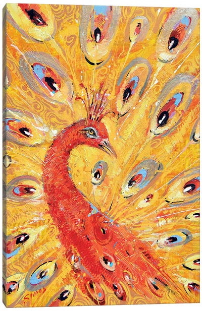 Red Peacock Canvas Art Print - Dmitry Spiros