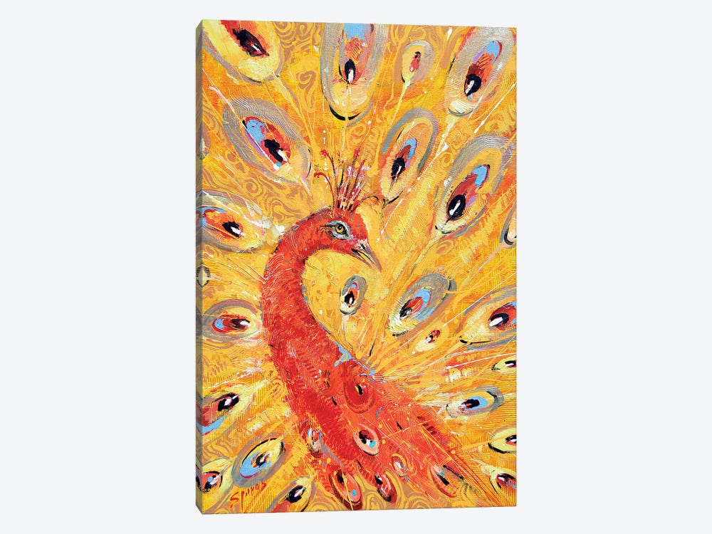 Red Peacock 1-piece Canvas Artwork