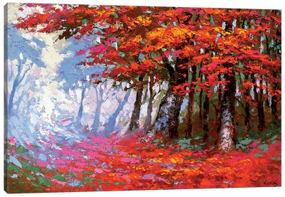 Scarlet Autumn Canvas Art Print - Dmitry Spiros