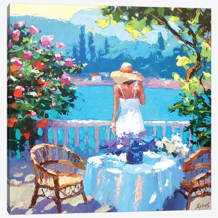 Summer Balcony Canvas Print #DMT164} by Dmitry Spiros Canvas Artwork