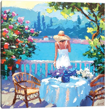 Summer Balcony Canvas Art Print - Dmitry Spiros
