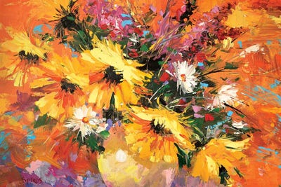 Sunflowers by Dmitry Spiros framed canvas print