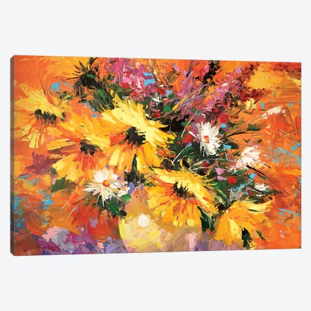 Sunflowers Canvas Print #DMT167} by Dmitry Spiros Canvas Art