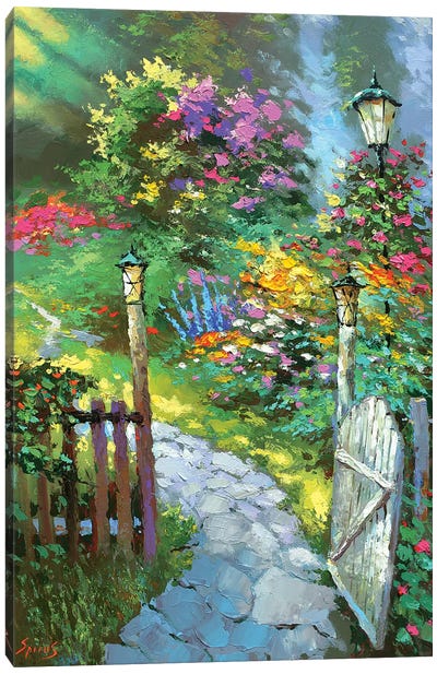 Sunrise In The Garden Canvas Art Print - Dmitry Spiros