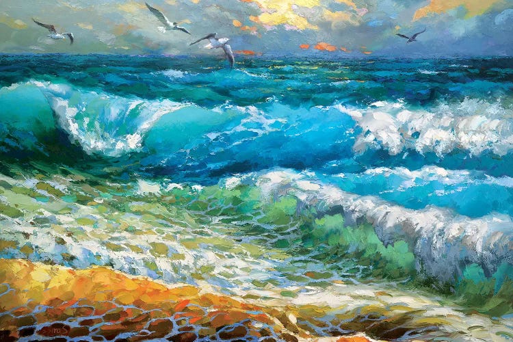The Brilliance Of The Waves Azure by Dmitry Spiros canvas print
