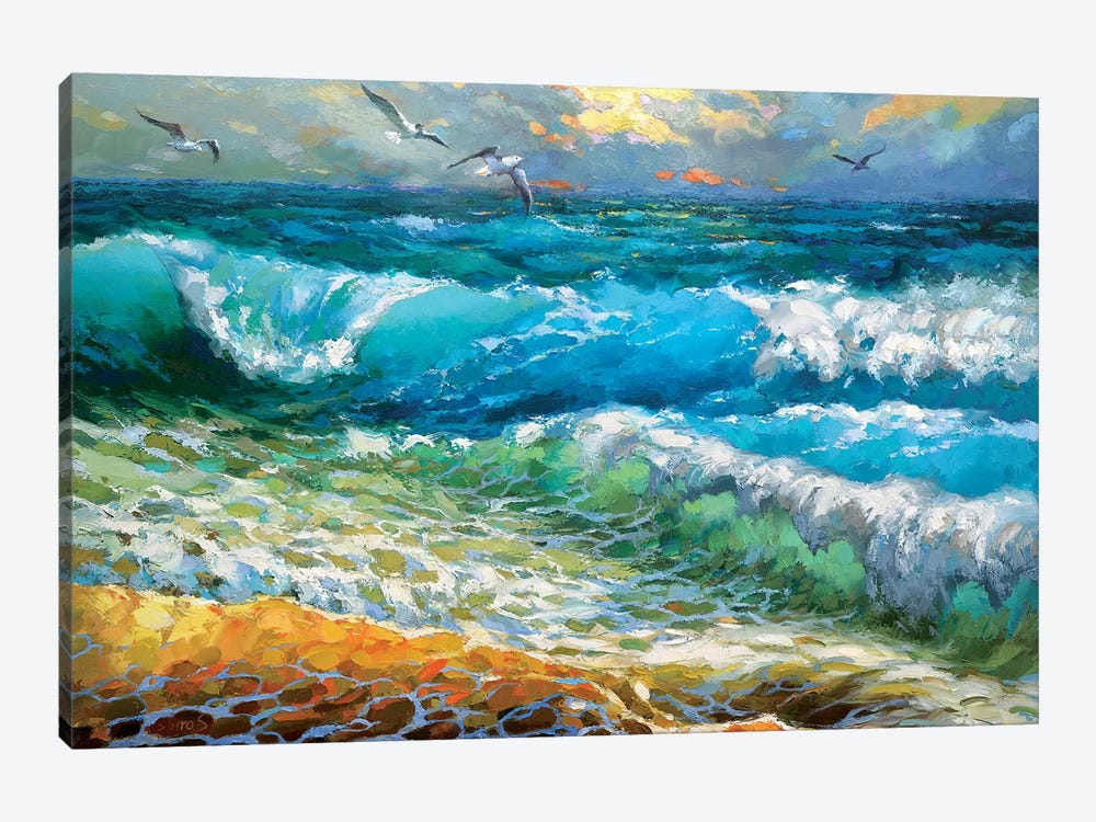 The Brilliance Of The Waves Azure by Dmitry Spiros 1-piece Canvas Art