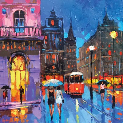 The Smell Of The Night City by Dmitry Spiros framed canvas print