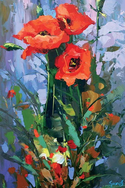 Three Poppies by Dmitry Spiros framed canvas print
