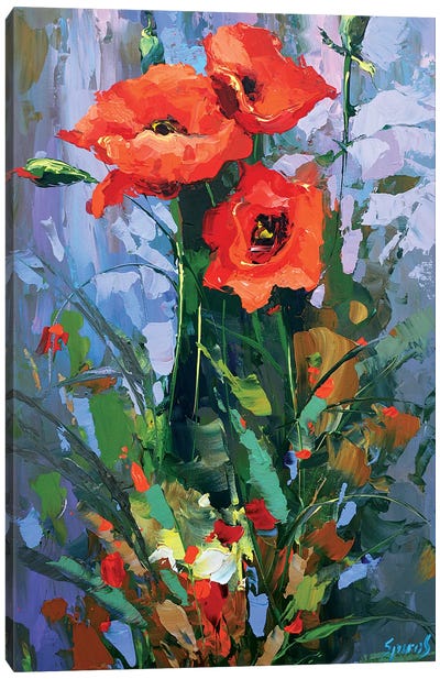Three Poppies Canvas Art Print - Dmitry Spiros