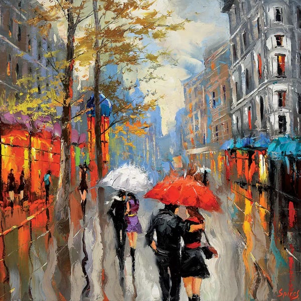 Rain: Under The Red Umbrella by Dmitry Spiros