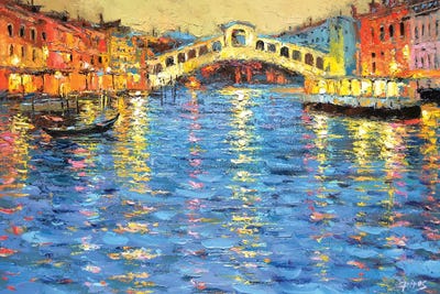 Venice In The Night by Dmitry Spiros framed canvas print