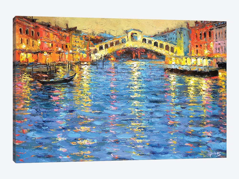 Venice In The Night by Dmitry Spiros 1-piece Canvas Wall Art