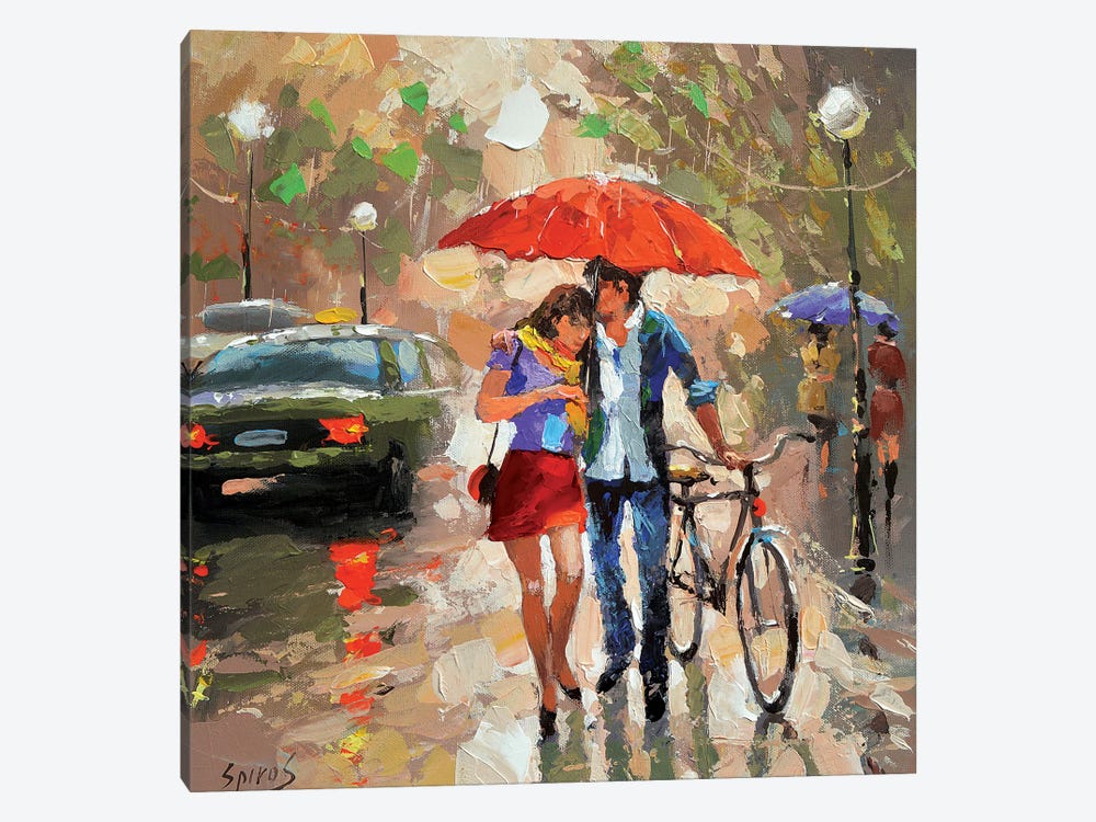 Walking In The Rain by Dmitry Spiros 1-piece Canvas Artwork