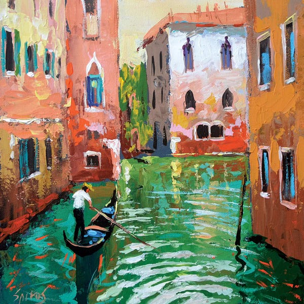 Dmitry Spiros: Wave Under The Oars Of The Gondola by Dmitry Spiros