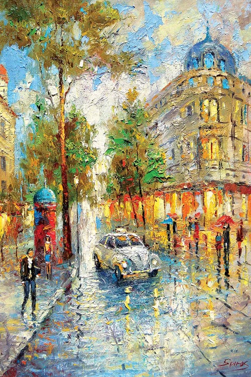 White Taxi by Dmitry Spiros wall art