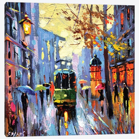 A Lonely Tram Canvas Print #DMT1} by Dmitry Spiros Canvas Art