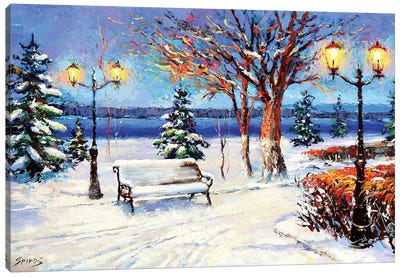 Winter Landscape Canvas Art Print - Dmitry Spiros