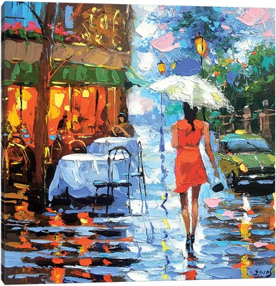 Rainy Rendezvous Canvas Art Print - Dmitry Spiros