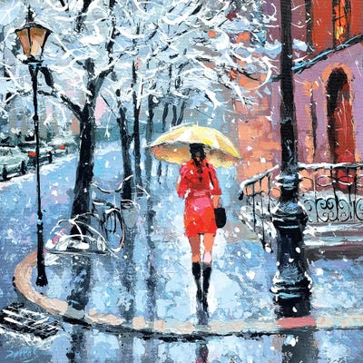 The First Snow by Dmitry Spiros framed canvas print