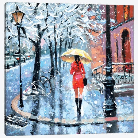 The First Snow Canvas Print #DMT207} by Dmitry Spiros Canvas Print