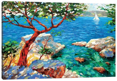 The View Of The Azure Bay Canvas Art Print - Dmitry Spiros