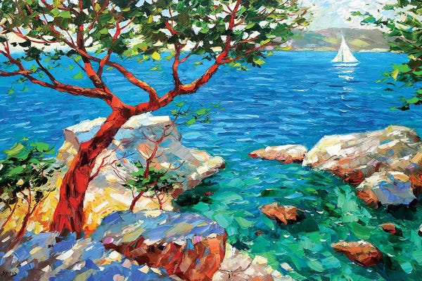 Dmitry Spiros: The View Of The Azure Bay by Dmitry Spiros