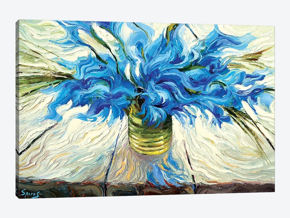 Blue Bouquet by Dmitry Spiros 1-piece Canvas Art
