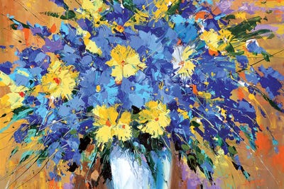 Blue Flowers by Dmitry Spiros framed canvas print