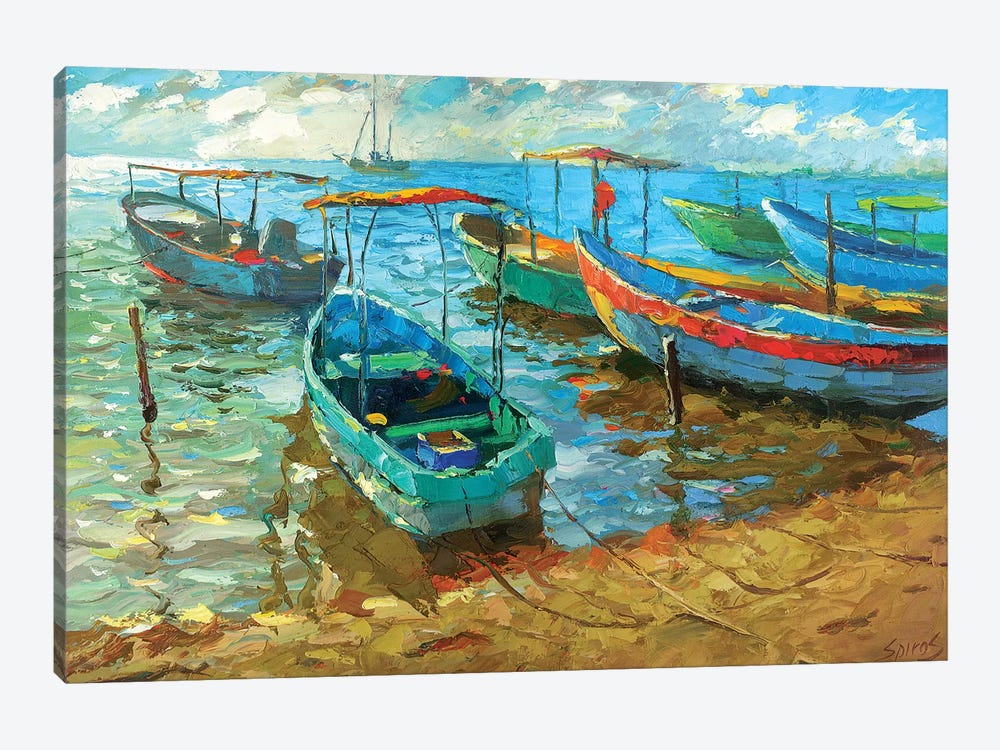 Fishing Boats Afternoon by Dmitry Spiros 1-piece Canvas Wall Art